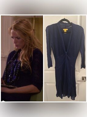 Catherine Malandrino Navy Blue Knit Dress ASO Serena Van Der Woodsen